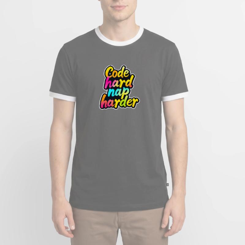 Code Hard Nap Harder Funny Programmer Tee Men's Ringer Shirt