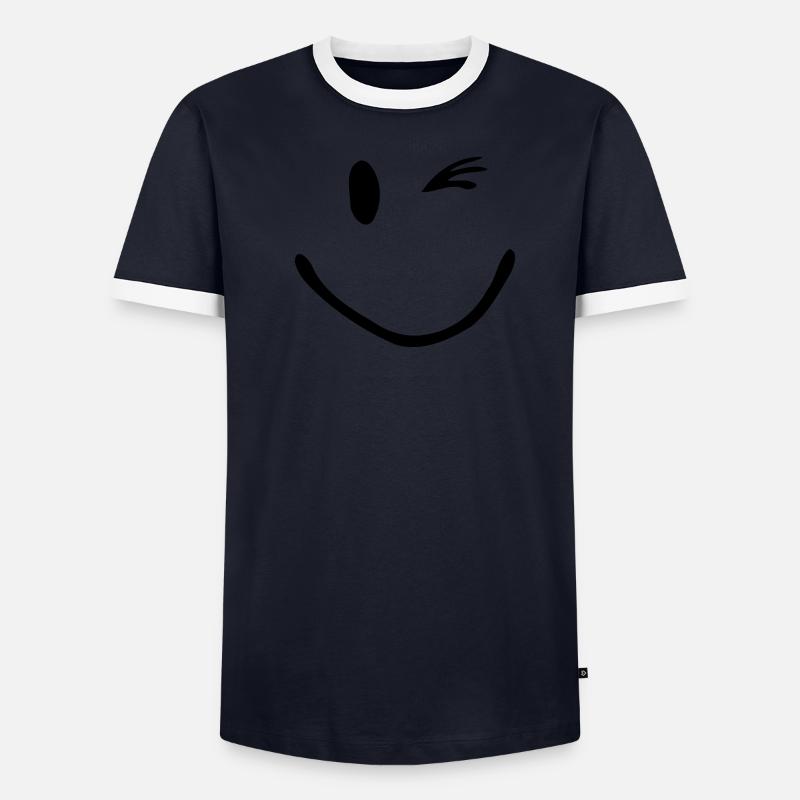 Zwinker Smiley Männer Kontrast-T-Shirt