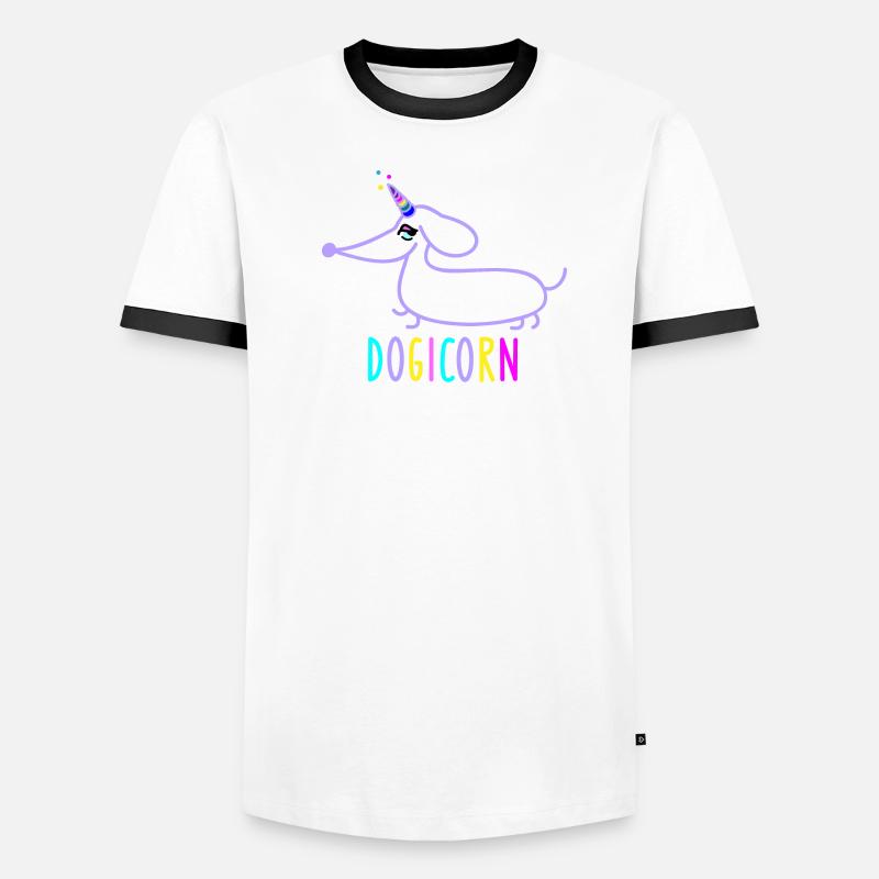 Teckel comme licorne (b) T-shirt contrasté Homme