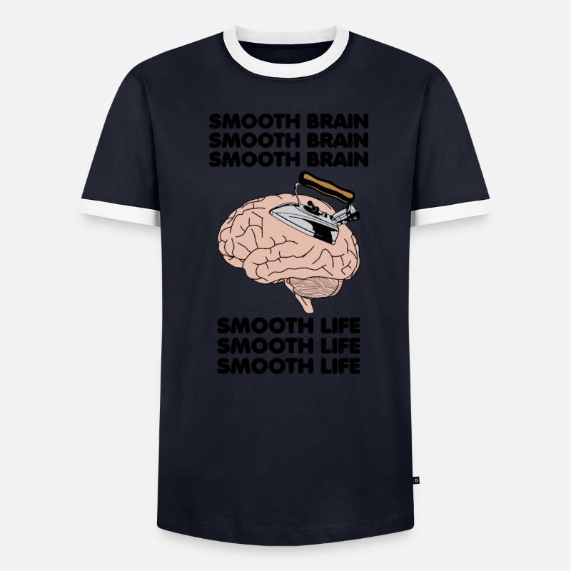 Smooth Brain Smooth Life Drôle Bizarrement Spécifique Meme T-shirt contrasté Homme