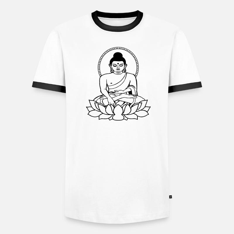 Buddha sitting de Männer Kontrast-T-Shirt
