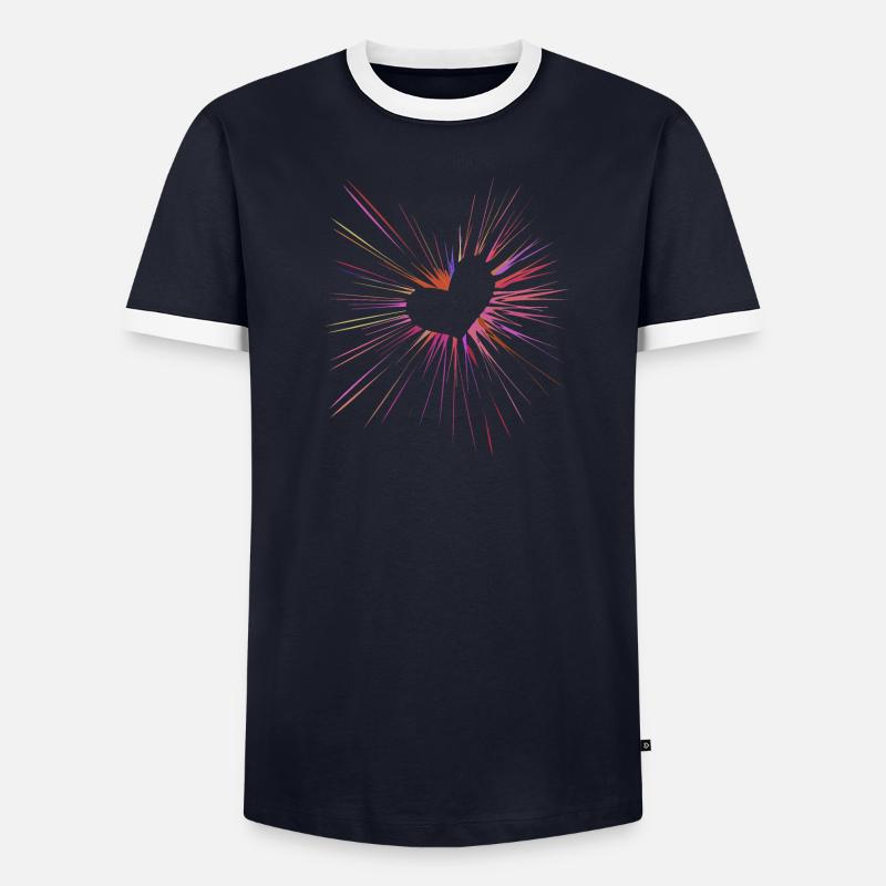 coeur supernova - explosion de couleur T-shirt contrasté Homme