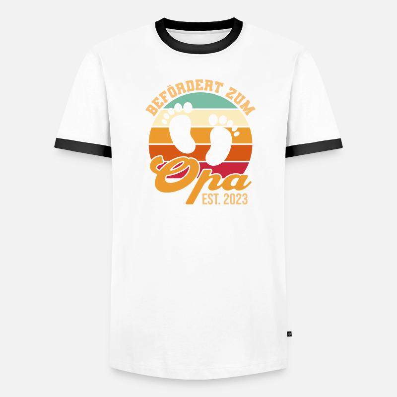 Befördert zum Opa 2023 Werdender Opa Geschenk Männer Kontrast-T-Shirt