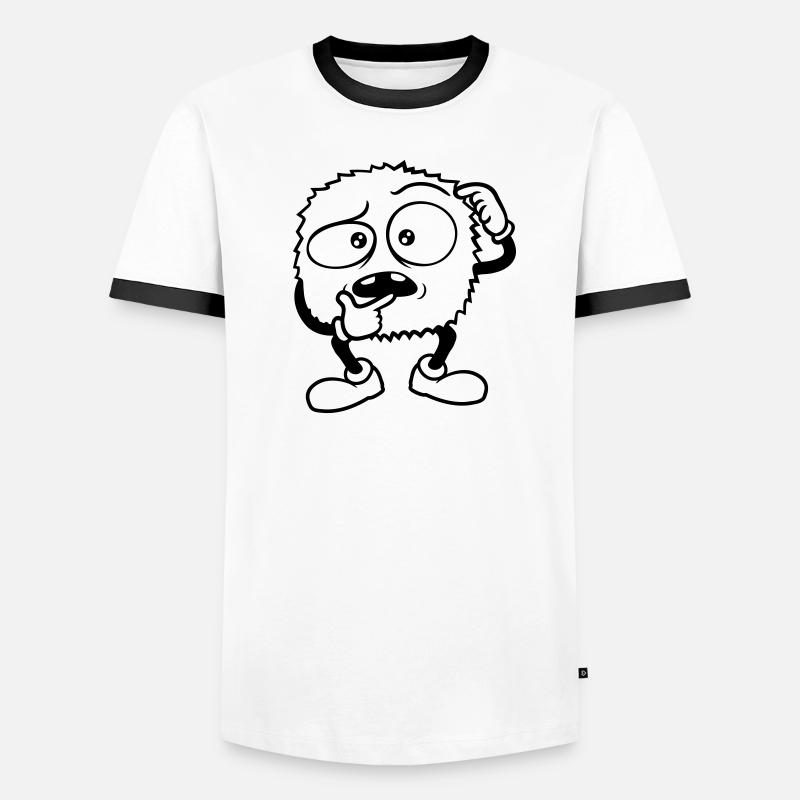 Monster skeptical face comic Men's Ringer Shirt