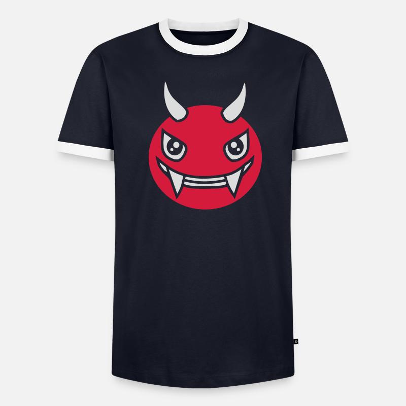 Devil Monster Design Face Men's Ringer Shirt
