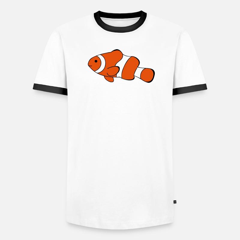 Clown Fish Drawing Men's Ringer Shirt