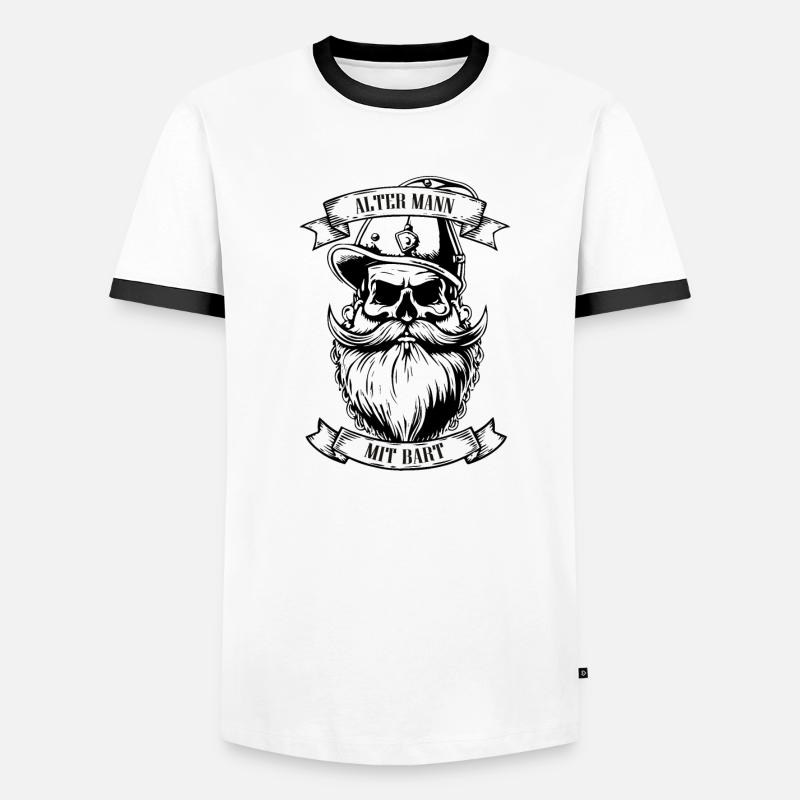 Alter Mann mit Bart Männer Kontrast-T-Shirt