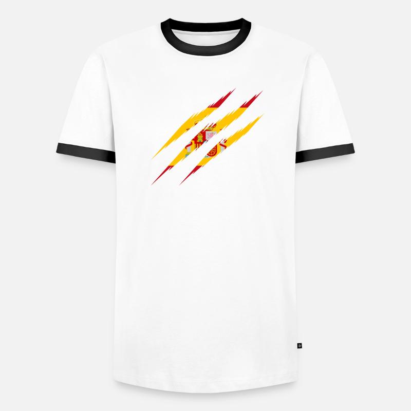 Spain flag scratch claws scratching cracks crack Men's Ringer Shirt