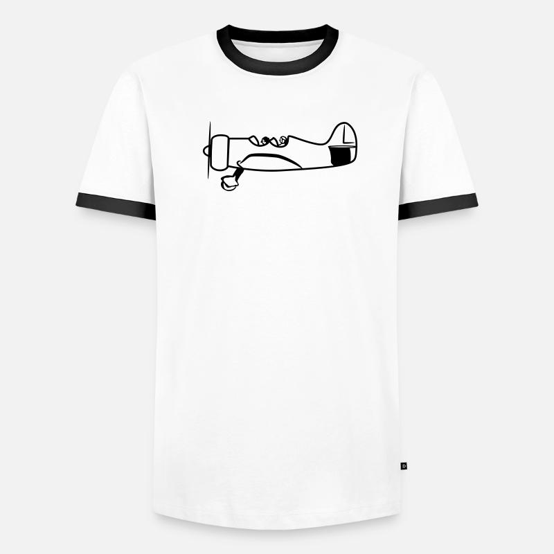 Flugzeug fliegen propeller oldtimer Männer Kontrast-T-Shirt