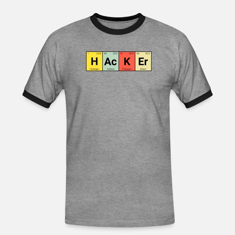 Hacker - Männer Kontrast-T-Shirt - Grau meliert/Schwarz