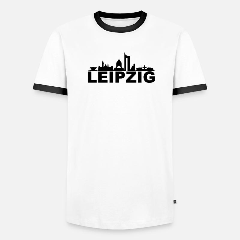 Skyline - Leipzig Männer Kontrast-T-Shirt
