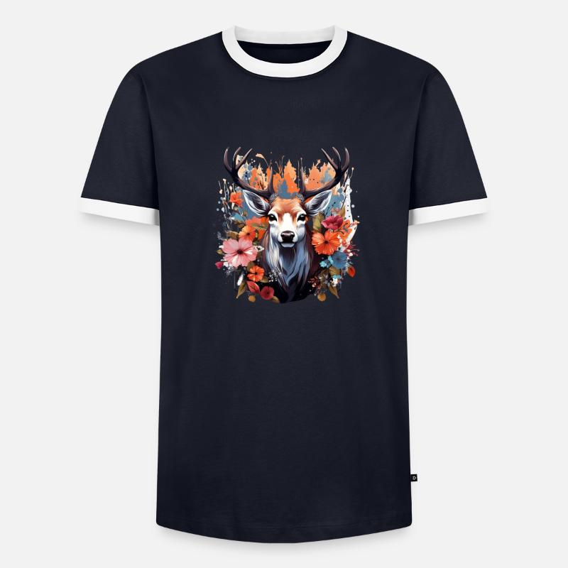 Ersatz Dirndl Hirschgeweih Hirsch - Männer Kontrast-T-Shirt - undefined