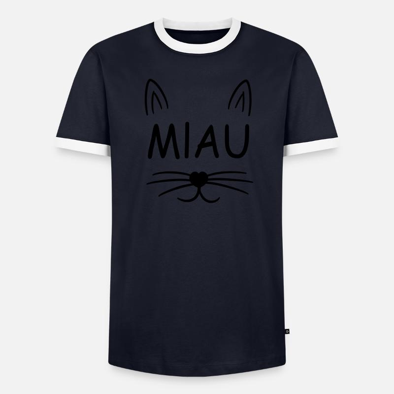 Katze Männer Kontrast-T-Shirt