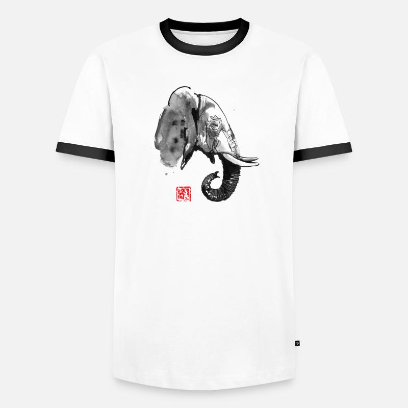 elephant profile Men's Ringer Shirt