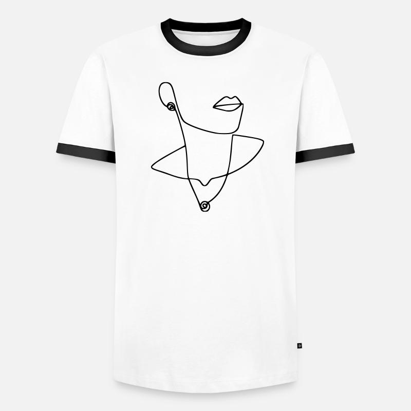 Frau mit Kette Kunst Geschenk Geschenkidee Männer Kontrast-T-Shirt