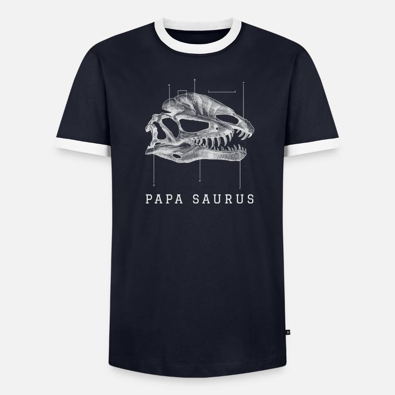 Papasaurus Männer Kontrast-T-Shirt
