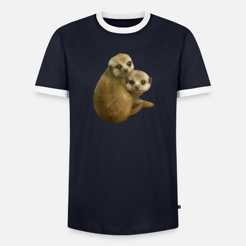 Erdmännchen Männer Kontrast-T-Shirt