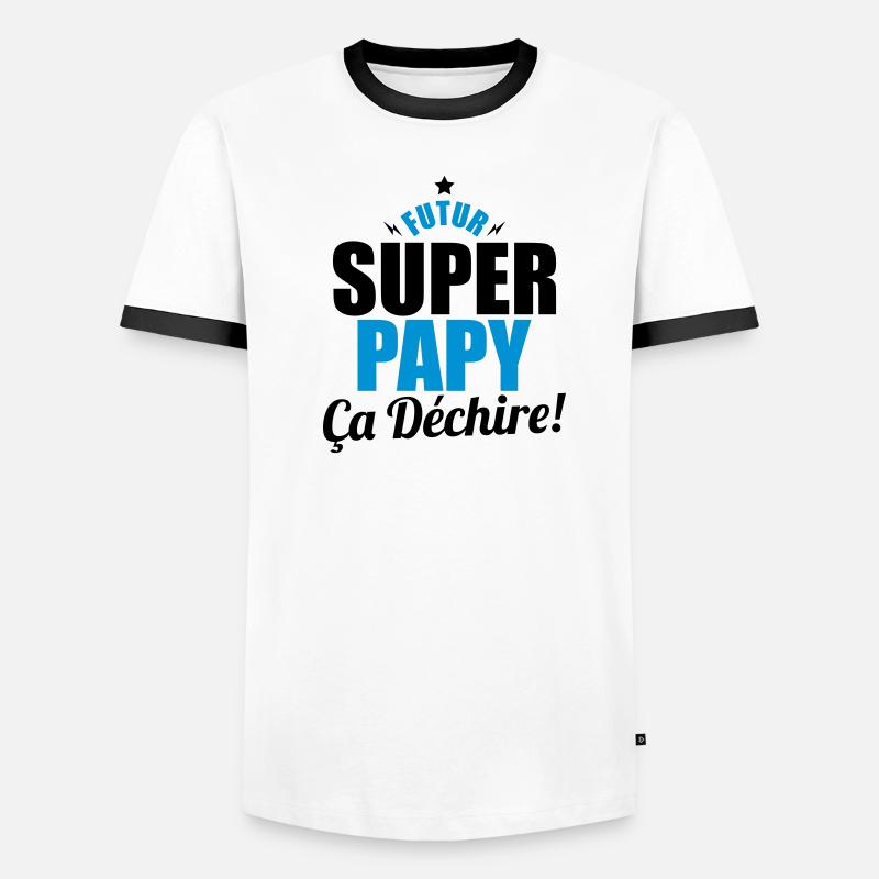 futur super papy ça dechire T-shirt contrasté Homme