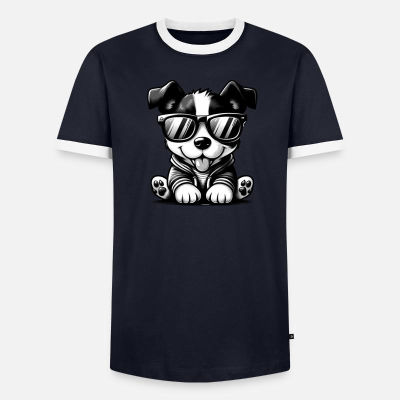 Chien teckel mignon T-shirt contrasté Homme