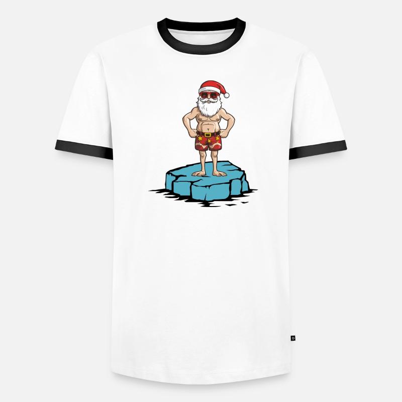 Weihnachtsmann Eisscholle Männer Kontrast-T-Shirt