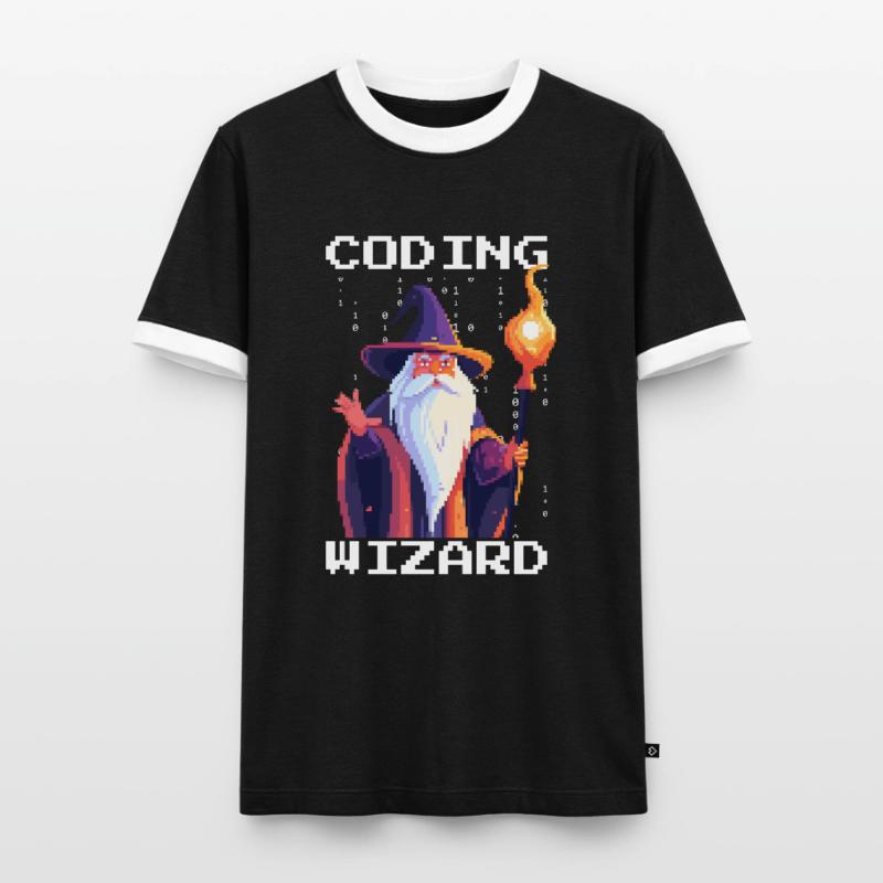 CODING WIZARD Coder Programmer Developer Humor Men's Ringer Shirt