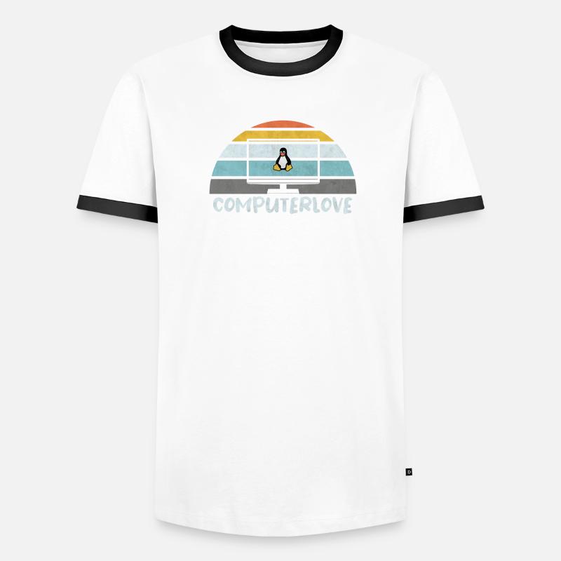 LINUX PENGUIN PROGRAMMER TUX PC COMPUTERLOVE Men's Ringer Shirt
