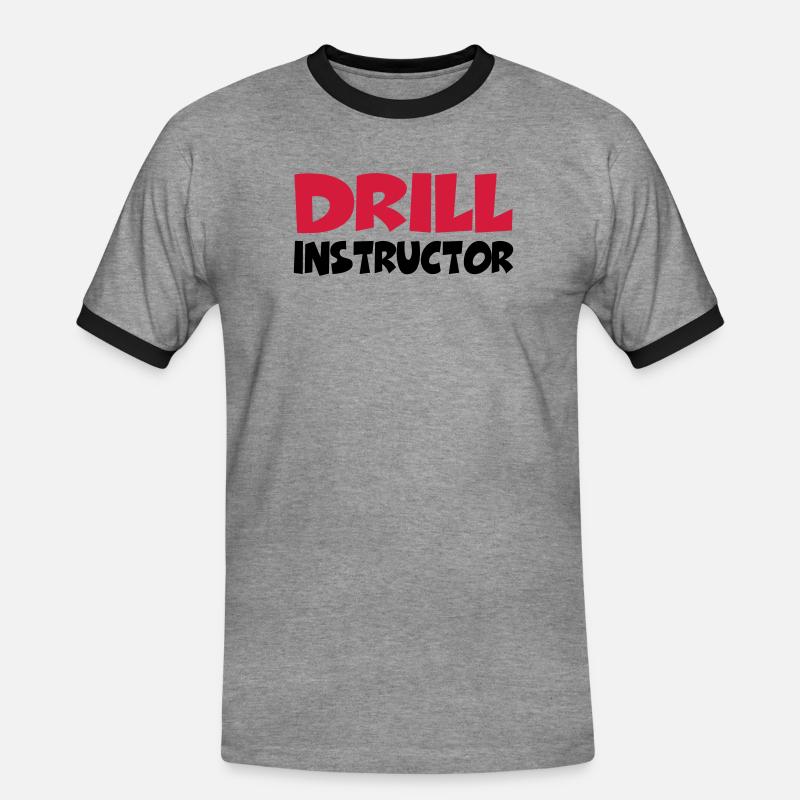 Drill Instructor - Männer Kontrast-T-Shirt - Grau meliert/Schwarz