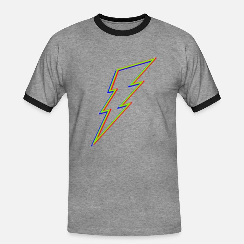Lightning ϟ - Men's Ringer Shirt - heather grey/black