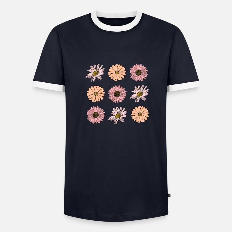 Fleur fleur pastel fleurs fleurs pastel lilas T-shirt contrasté Homme