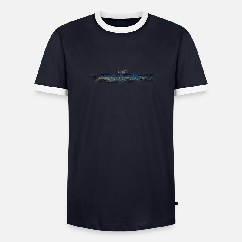 Sardellenfarbe Männer Kontrast-T-Shirt