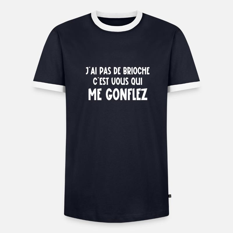 j'ai pas de brioche c'est vous qui me gonflez T-shirt contrasté Homme