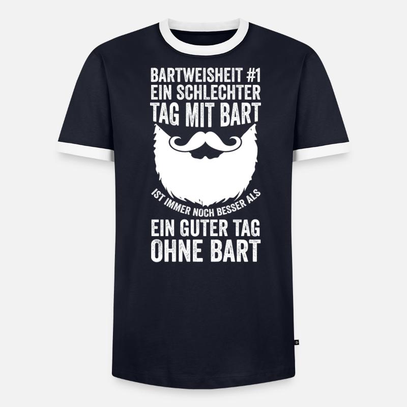 Bärtig Bartträger Schnurrbart Bart - Männer Kontrast-T-Shirt - undefined