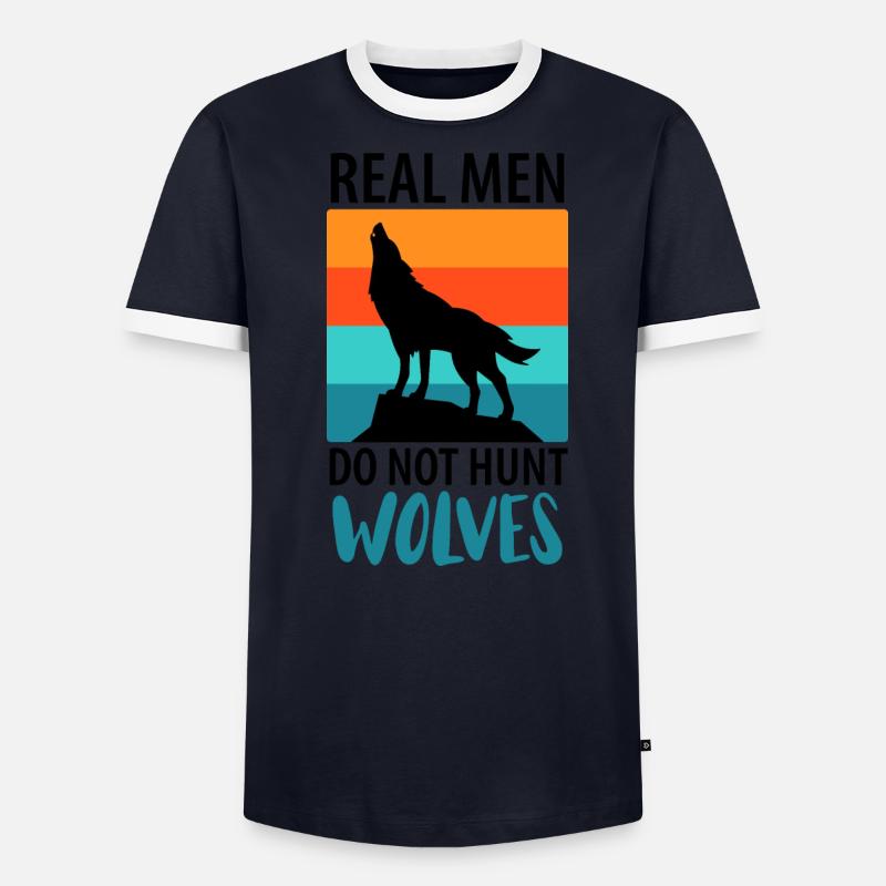 Wolf Wölfe Wolfsrudel Männer Kontrast-T-Shirt