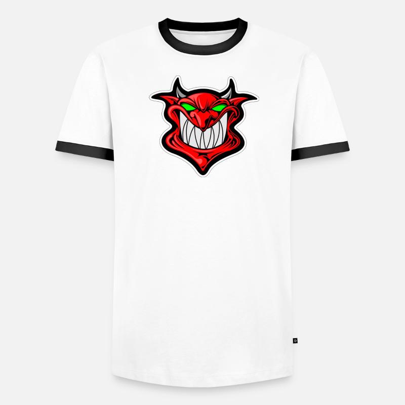 Teufel Teuflisch Dämon Demon Dämonisch Icon Kopf Männer Kontrast-T-Shirt