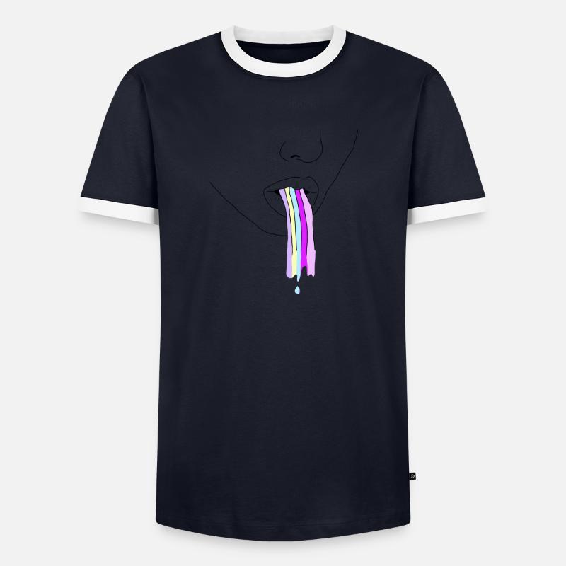 rainbow Männer Kontrast-T-Shirt