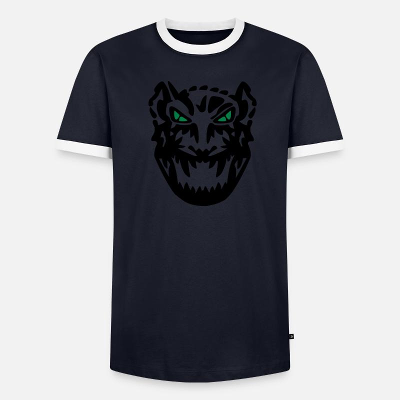 tiger_ear_vec_2 de Männer Kontrast-T-Shirt