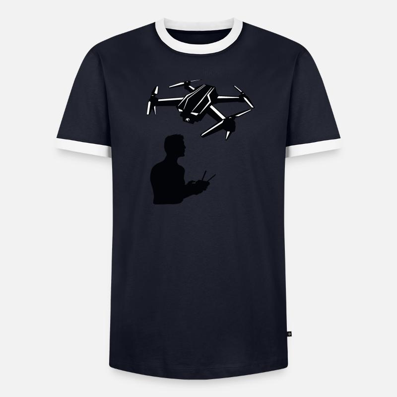 Drone homme avec télécommande T-shirt contrasté Homme