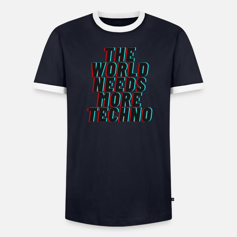 The world needs more techno Männer Kontrast-T-Shirt