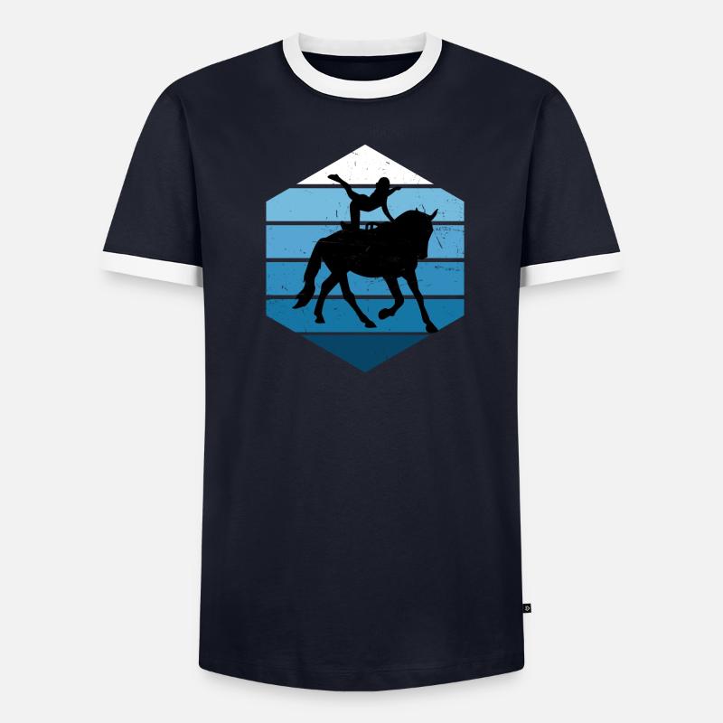 Voltige par équipe, performance du cheval, exercices d’équilibre T-shirt contrasté Homme