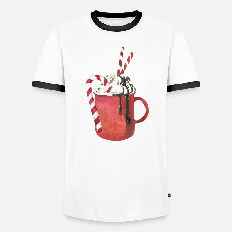 Heiße Schokolade und Marshmallows Männer Kontrast-T-Shirt