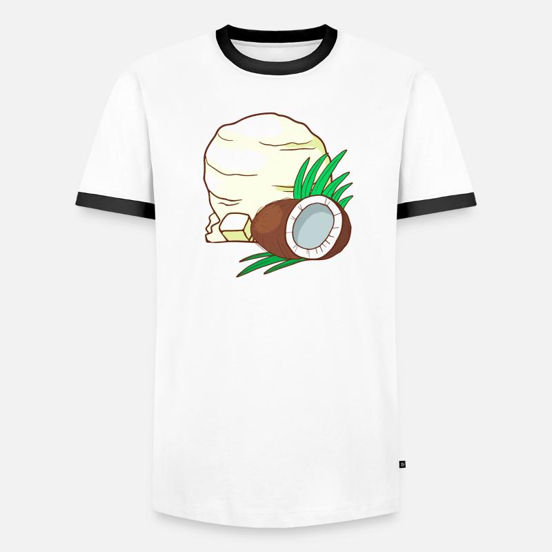 Kokosnuss Eis Speiseeis Eiskrem Eiscreme Kugeleis Männer Kontrast-T-Shirt