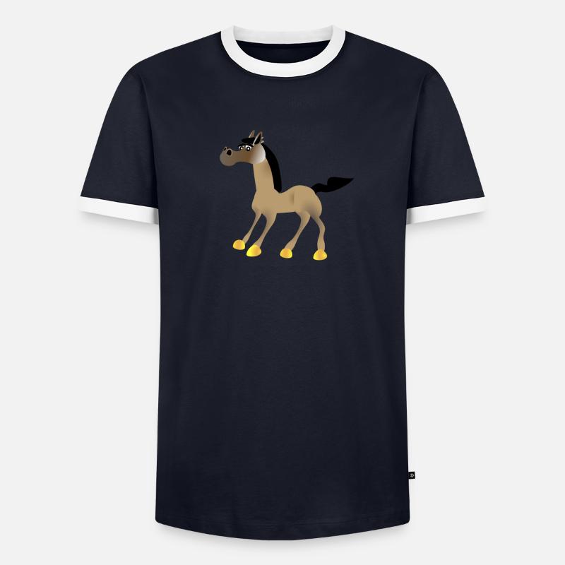 Pferd 01 Männer Kontrast-T-Shirt