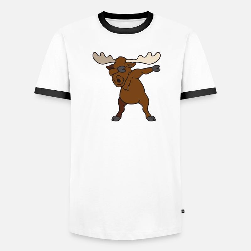 Dabbing Dab Elch Männer Kontrast-T-Shirt