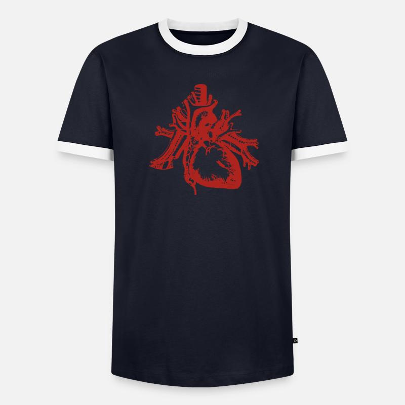 Echtes Herz Kunst Männer Kontrast-T-Shirt