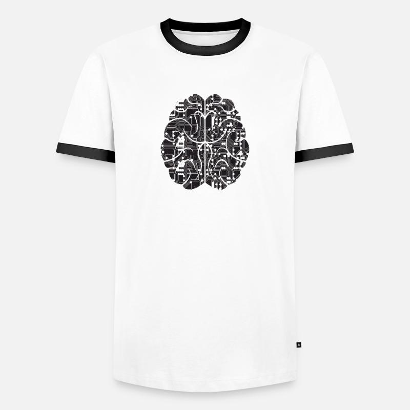 Conception de logo de cerveau ordinateur PC T-shirt contrasté Homme