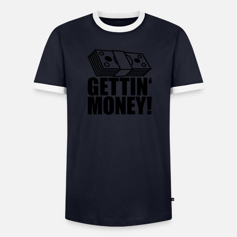 billets de banque dollar dollar gettin T-shirt contrasté Homme