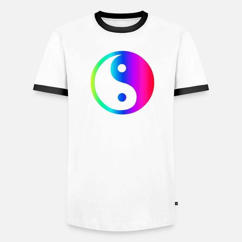 Rainbow Ying Yang Men's Ringer Shirt