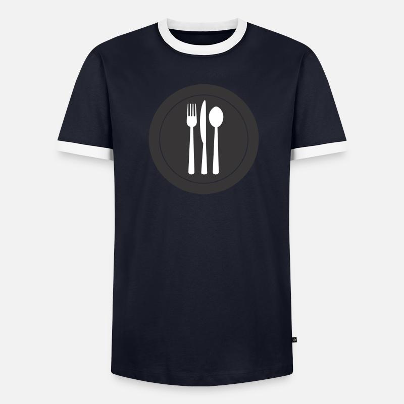 couverts vaisselle flatware silverware cutlery154 T-shirt contrasté Homme