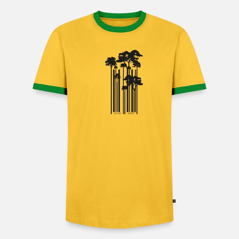 Coole Barcode Bäume Geschenk - Männer Kontrast-T-Shirt - undefined