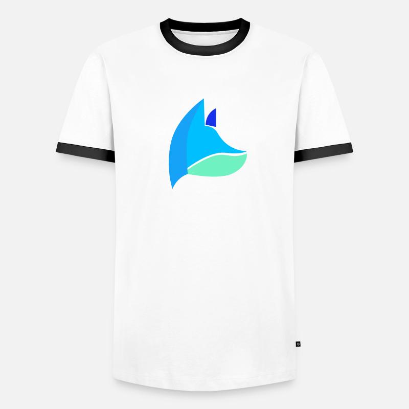 Fuchs blau Männer Kontrast-T-Shirt
